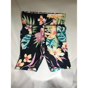 NWOT Old Navy Size 5 XS Girls Active Powersoft Black Floral Biker Shorts